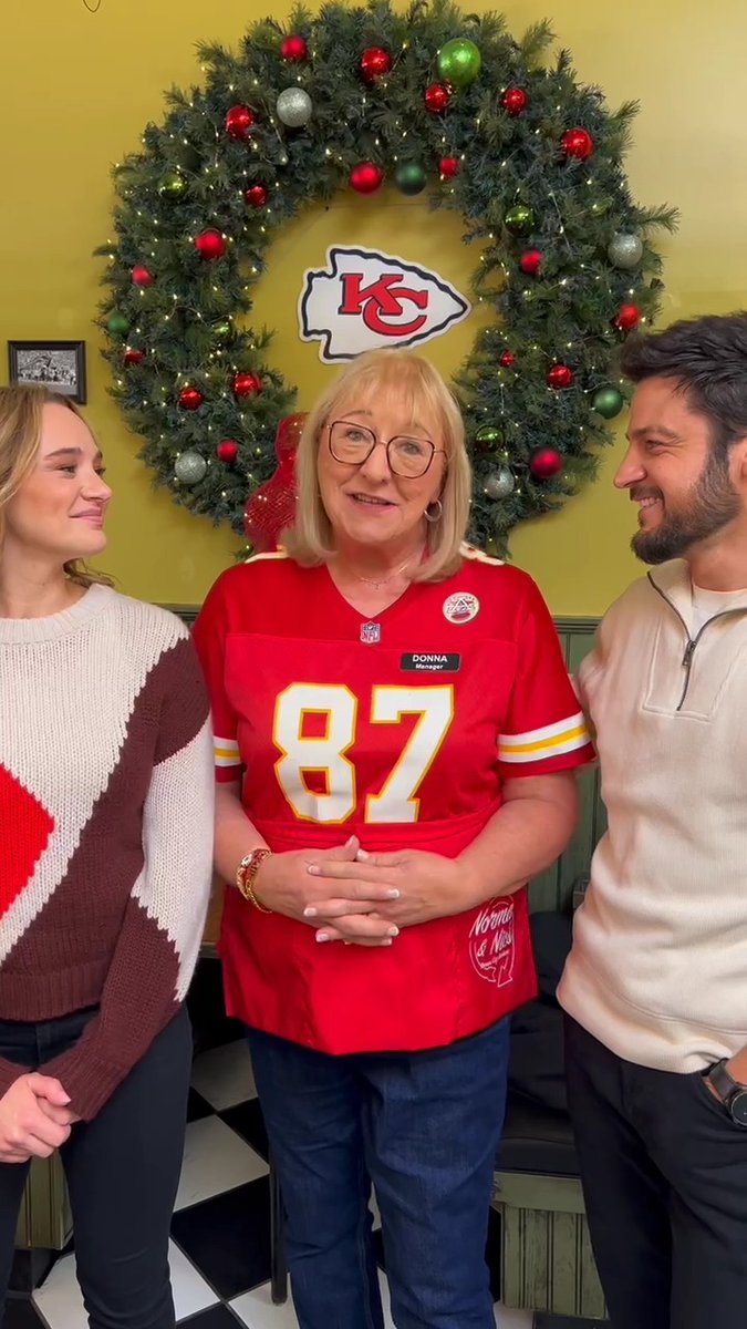 Look who’s joining Hunter King and Tyler Hynes in #HolidayTouchdown: A Kansas City Chiefs Love Story! Please welcome America’s football mom Donna Kelce to the cast. Don’t miss the world premiere later this year during #CountdownToChristmas. 🏈🎄Hallmark