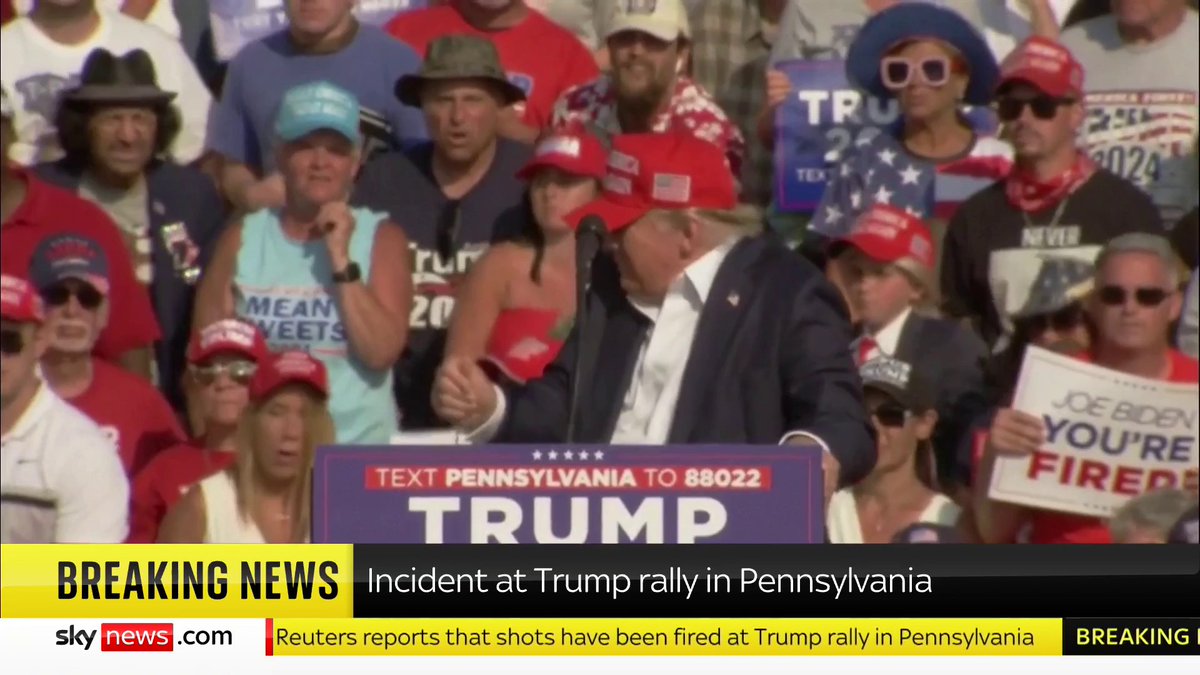 Gunshots reportedly fired at Donald Trump rally - as former president rushed off stage