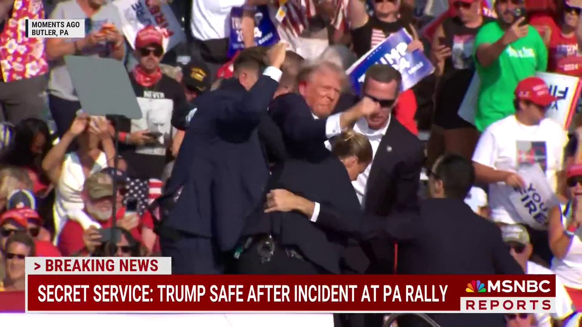 BREAKING: The Trump campaign states Former President Trump "is fine and is being checked out at a local medical facility." The Secret Service states this is "now an active Secret Service investigation."