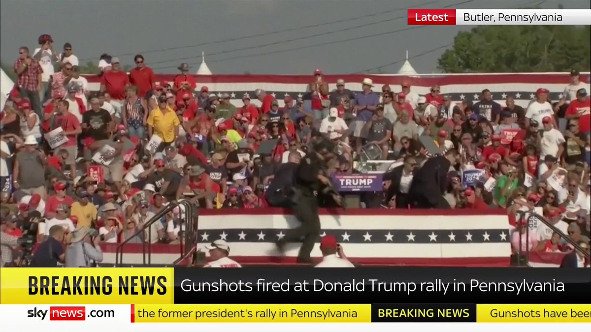Trump is 'safe' after shots fired at rally - US Secret Service Sky's Martha Kelner has the latest.