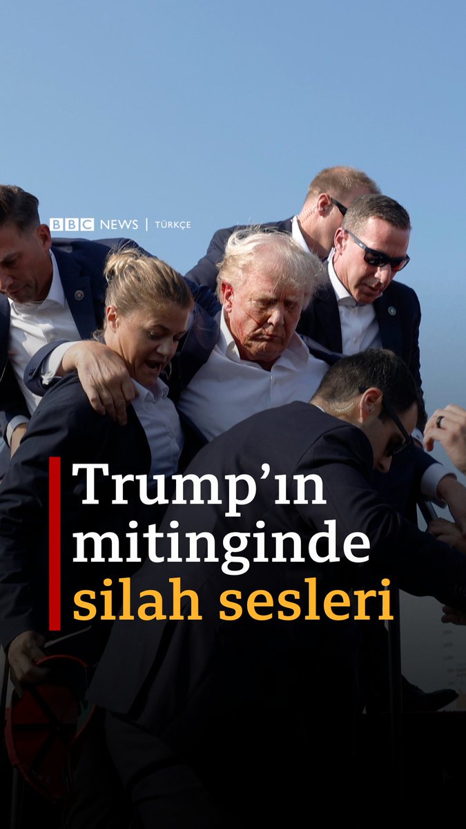 Eski ABD Başkanı ve Cumhuriyetçi Parti'nin başkan adayı Donald Trump'ın seçim mitingi sırasında silah sesleri duyuldu. Olayın görüntülerinde Trump'ın kulağından kan aktığı da görülüyor.