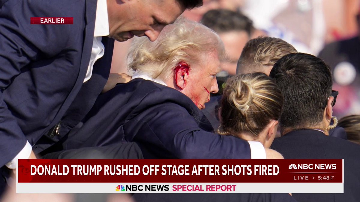 BREAKING: Trump reacts for the first time to the rally shooting. Trump states he "was shot with a bullet" and he "felt the bullet ripping through the skin."