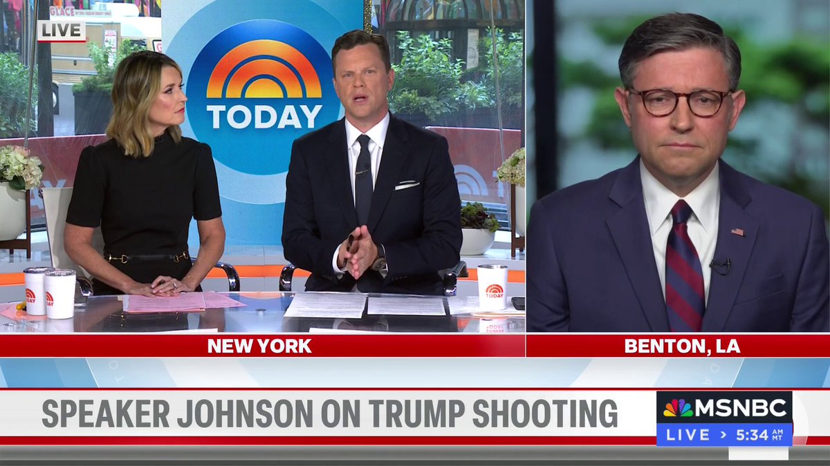 “This is a horrific act of political violence… We can’t go on like this as a society.” Speaker Mike Johnson reacts to Trump rally shooting, saying Congress will launch “full investigation.”