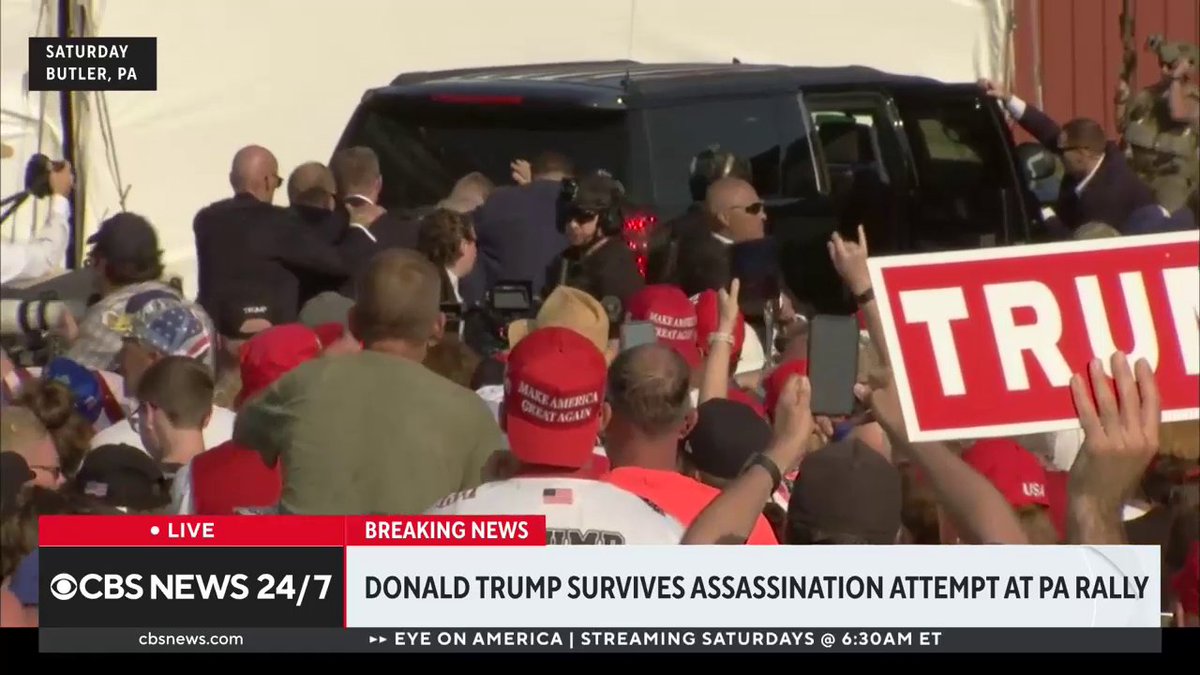 Some people in the crowd at Donald Trump's rally in Pennsylvania gestured and screamed at the media after the shots were fired, CBS News’ Scott MacFarlane reports: "Cursing at us, blaming us on the media risers, for what had happened."