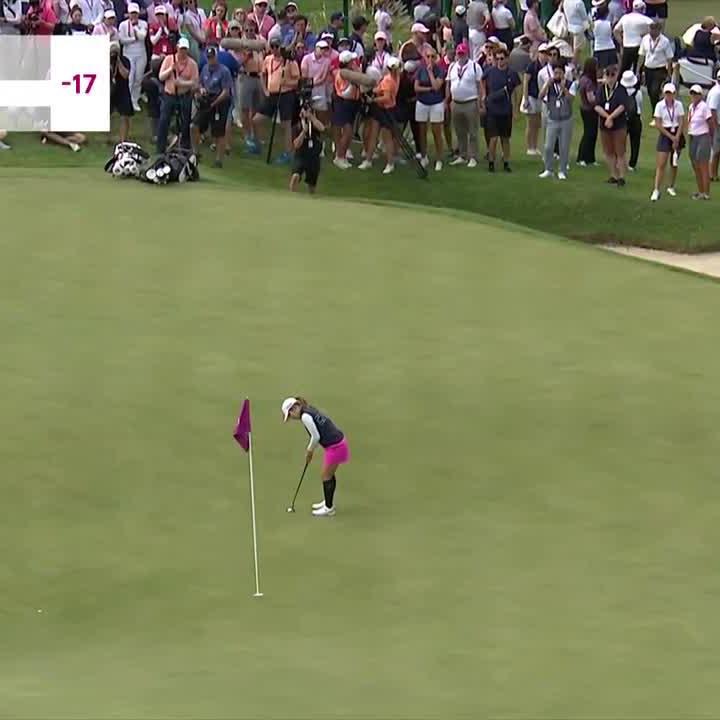 An incredible eagle finish for ayaka furue to win her first major at The Amundi Evian Championship 🦅