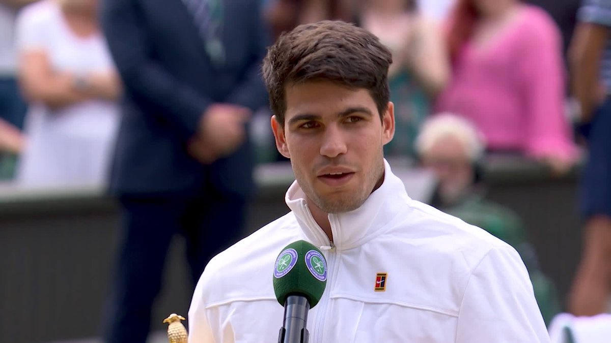 Carlos Alcaraz shares some kind words for his opponent, Novak Djokovic 👏 #Wimbledon