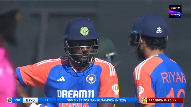 Sanju Samson smashed the biggest six of the series. - A 110M monster. 🥶