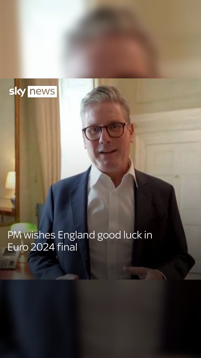 Prime Minister Keir Starmer wishes England team good luck ahead of Euro 2024 final.