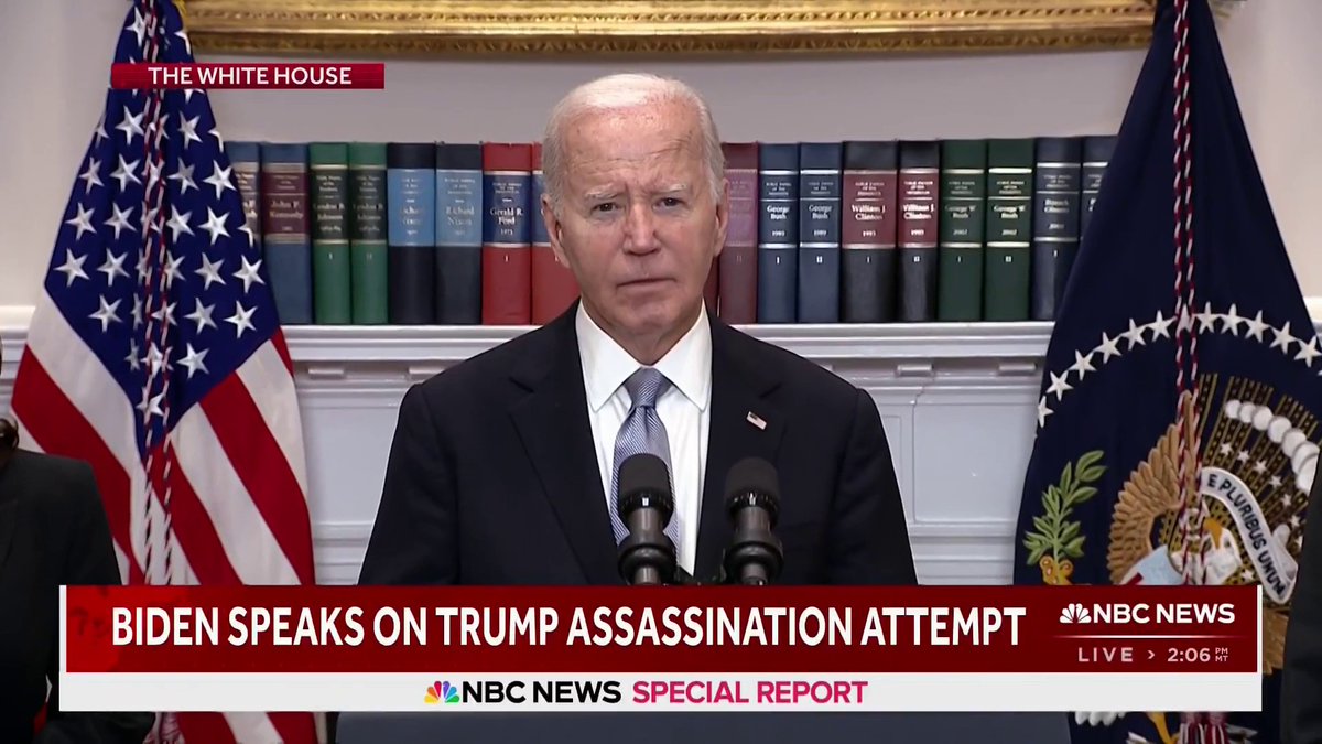 NEW: President Biden says he spoke with Donald Trump Saturday night after the assassination attempt against the former president: "I'm sincerely grateful that he's doing well and recovering."