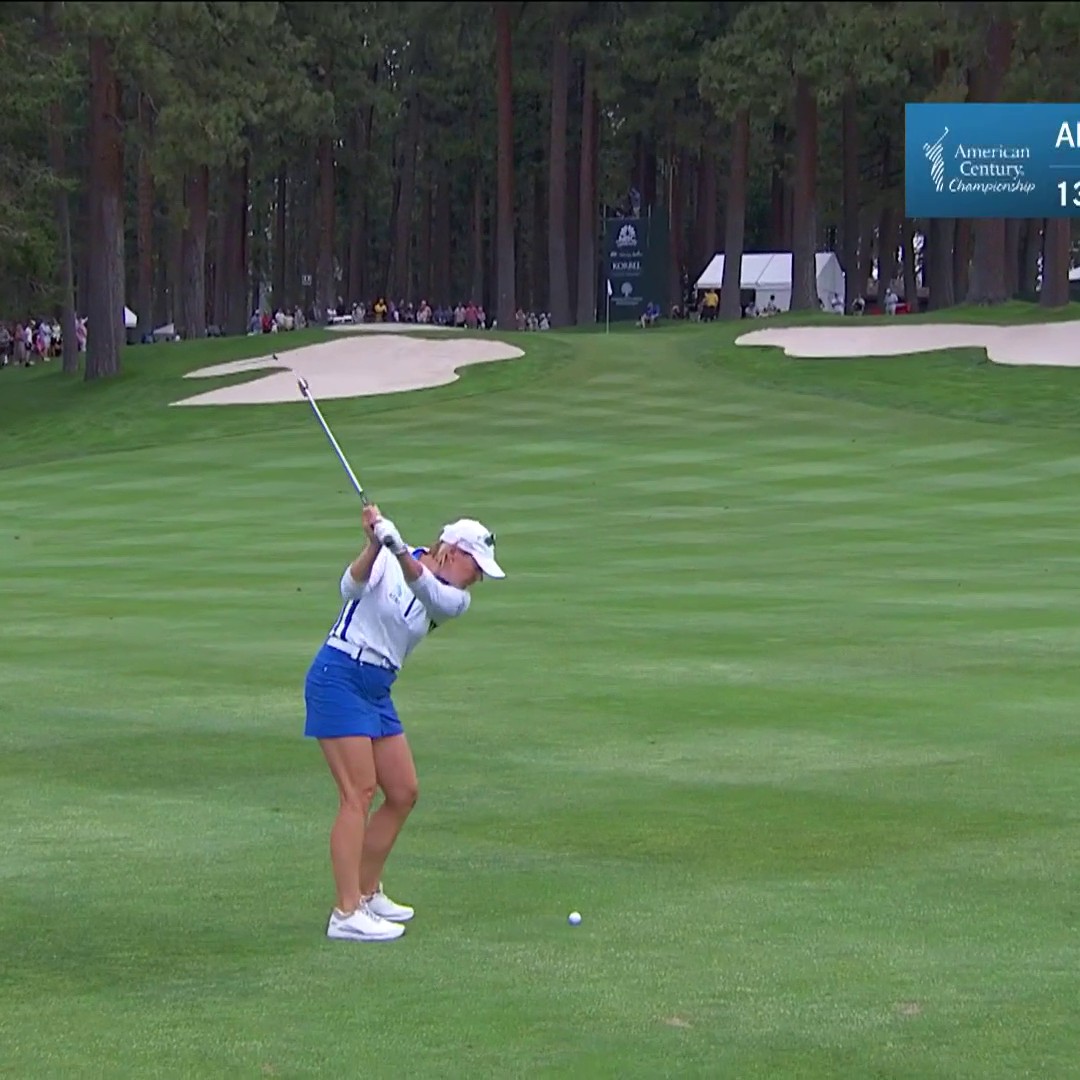 Annika Sorenstam one-hops it in for EAGLE from the fairway! 🦅🔥 📺: NBC &amp; Peacock | #ACCGolf