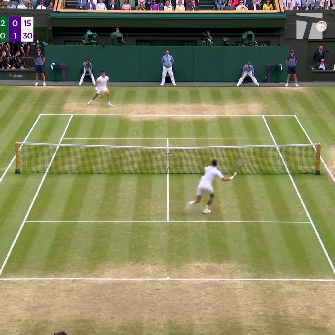 The Unstoppable Carlos Alcaraz 🔥 This incredible shot from the 2024 Wimbledon Champion is our BetMGM 🦁 Shot of the Day! #Wimbledon
