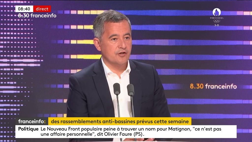 🔴 Sainte-Soline ➡️ "Il n'y a pas de raison que les agriculteurs qui ont la justice et le droit avec eux, voient leurs biens détruits par ceux qui ne respectent pas le droit", estime Gérald Darmanin.