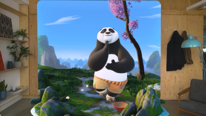 Boost your inner chi alongside the star of the Kung Fu Panda franchise, Po, AKA the Dragon Warrior. Available on Apple Vision Pro, players are invited to take part in a mini-introduction to tai chi accompanied by Jack Black’s iconic voice performance.