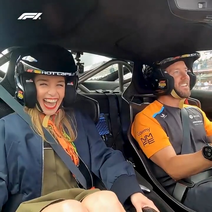 Emilia Clarke enjoyed her Pirelli Motorsport hot lap around Silverstone with Sam Bird! 😅 #F1 #BritishGP #F1PirelliHotLaps McLaren Mastercard Formula 1 Team
