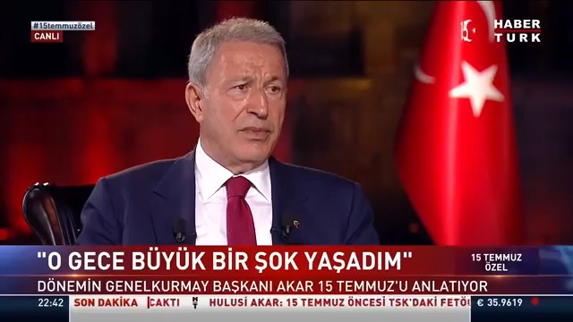 Hulusi Akar: "Darbe girişimine ihtimal vermedik. O gece büyük bir şok yaşadım. Hakan Fidan'ın alınacağını öğrendik."