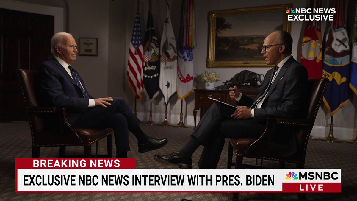 NBC NEWS EXCLUSIVE: President Biden sits down with NBC Nightly News with Lester Holt's Lester Holt at the White House. Watch the full interview tonight at 9PM ET on NBC and MSNBC.