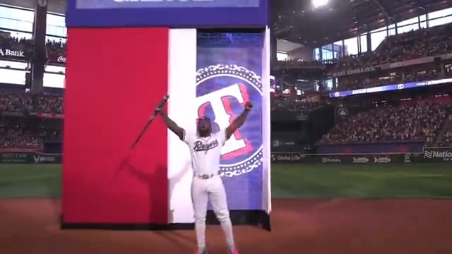 Adolis knows how to make an entrance. 🔥