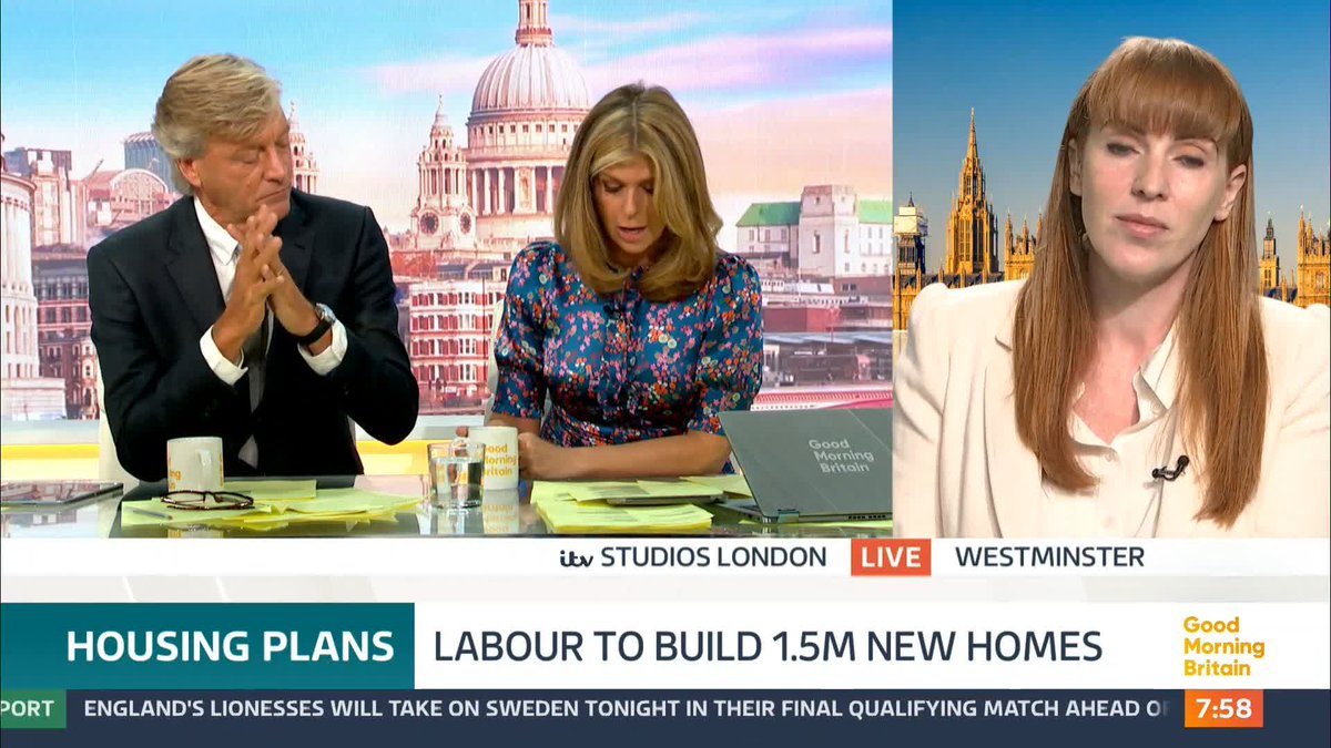 'Everyone seems against it. How uncomfortable are you that it's not likely to be in the King's speech tomorrow' - Kate Garraway Deputy PM Angela Rayner is challenged on the Labour Party's decision to not lift the two child benefit cap.