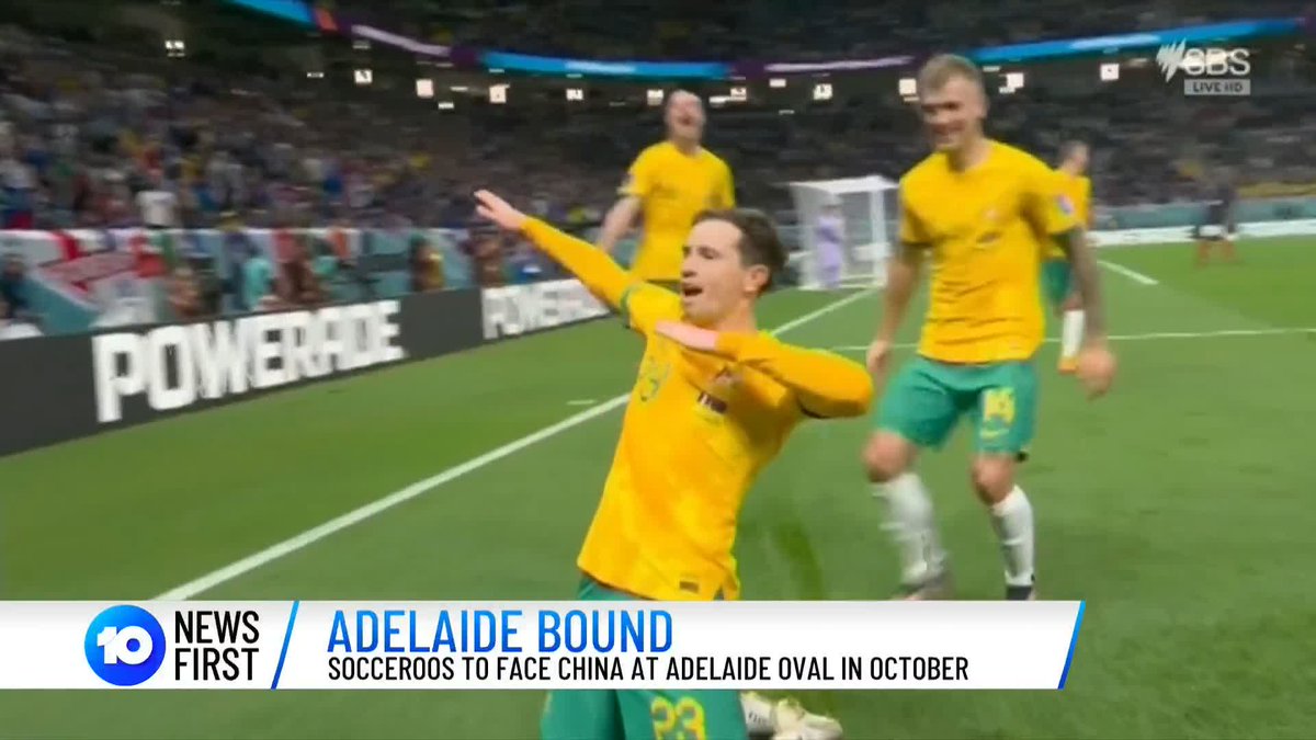 #BREAKING: As revealed by 10 News First's Lucas Rinaldo the CommBank Socceroos are coming to Adelaide. Australia will face China at Adelaide Oval on October 10, their first appearance in South Australia since a 3-2 victory over Saudi Arabia in 2017 |Football Australia 10 Football 10 Sport