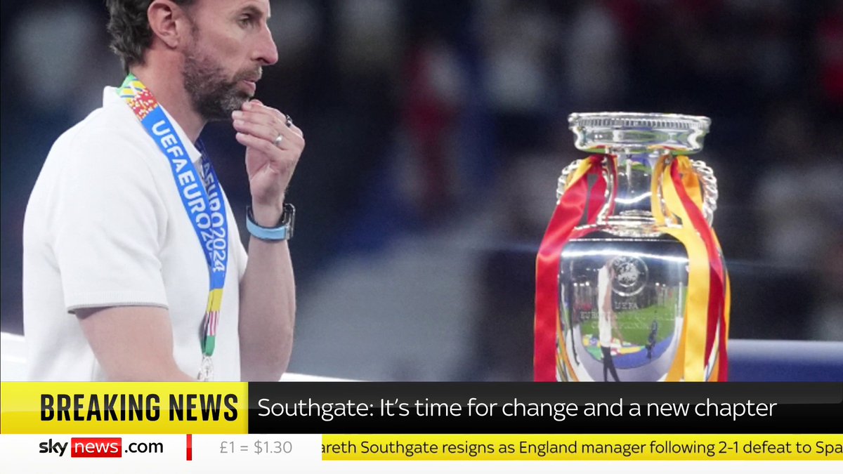 'Thank you, England - for everything' Gareth Southgate has resigned as England manager after his side lost a second Euros final in a row. Read his statement in full: 📺 Sky 501, Virgin 602, Freeview 233 and YouTube