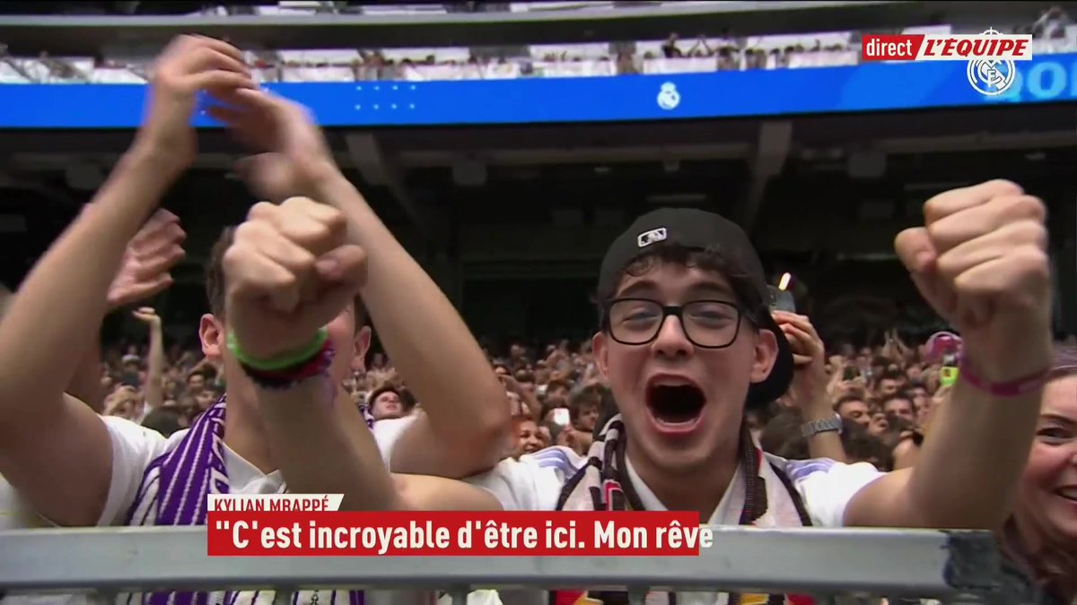 Cristiano Ronaldo in 2009: ‘Uno, dos, tres… Hala Madrid!" Kylian Mbappé today: 🗣️🤍 (via la chaine L'Équipe)