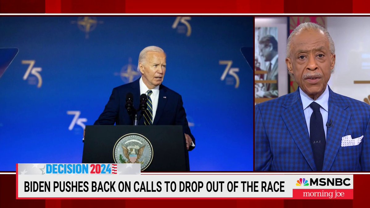 .Reverend Al Sharpton: "I got a call yesterday afternoon from the president, and he said, I want you to know clearly Al, I am running, I'm not going anywhere."