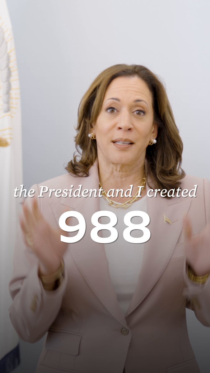 Two years ago, President Donald J. Trump and I launched 988 because we are committed to ensuring every person in our nation has access to mental health care and support. If you or someone you know is struggling, call or text 988 or visit