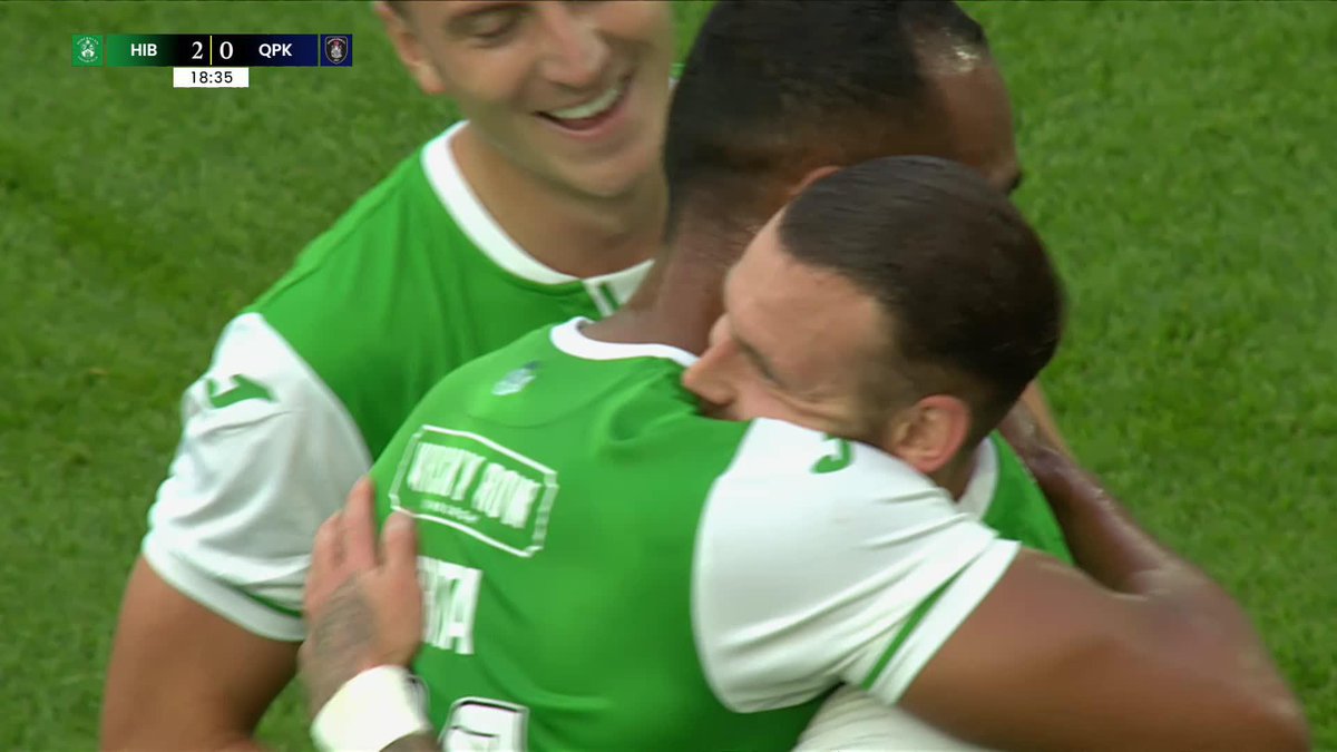 Acrobatic effort by Martin Boyle 😱 Hibernian Football Club double their advantage against Queen's Park at Easter Road 🥬 #PremierSportsCup