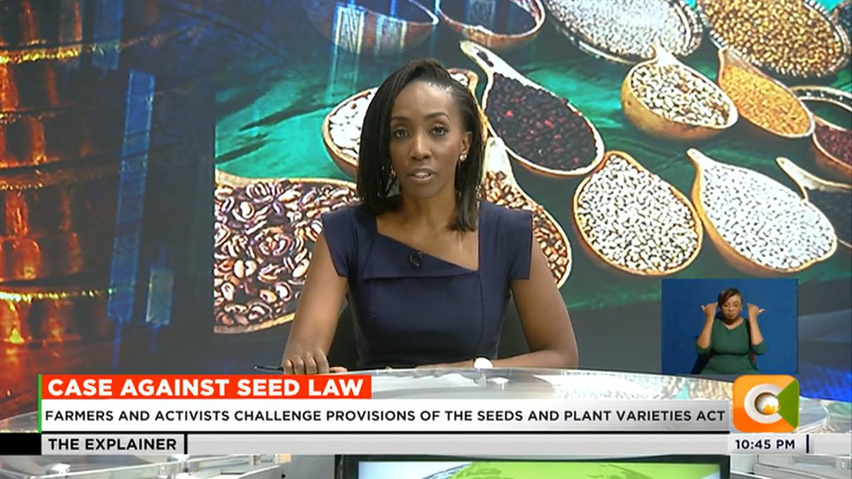 Case Against Seed Law: Farmers and activists challenge provisions of the seeds and plant varieties act Activists say law prevents the sale and exchange of indigenous seeds Experts say there is misinformation around the law #CitizenExplainer Yvonne Okwara