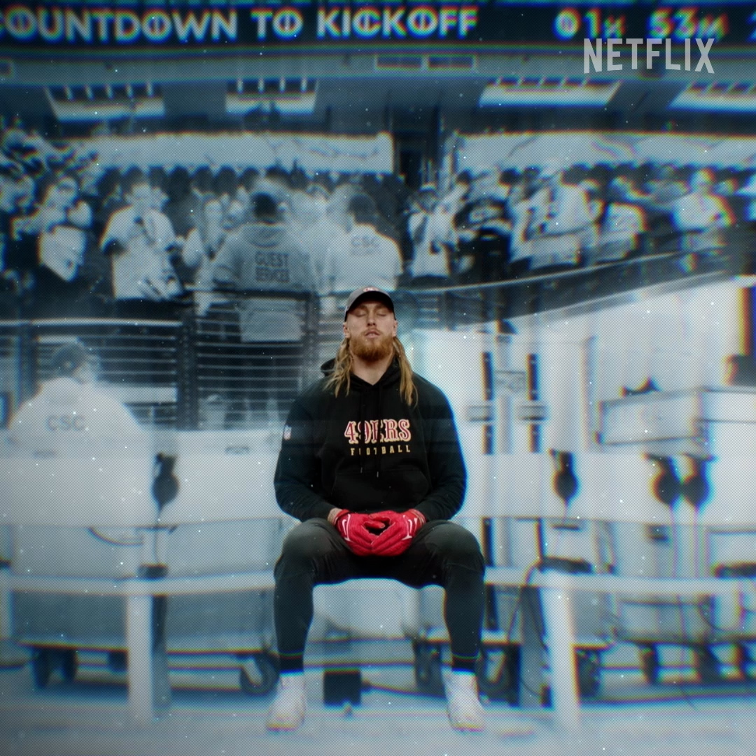 How George Kittle centers himself before every game. 🧘‍♂️ RECEIVER available now on Netflix