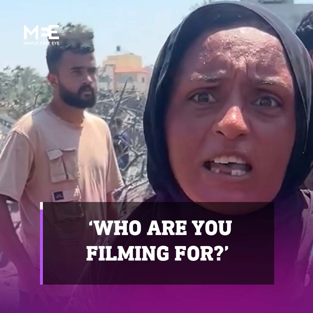 “Who are you filming for?” In a video posted by Palestinian journalist Mariam Riyad Abu Dagga, a woman expresses hopelessness and despair over the Arab world’s neglect of Gaza as the war rages on for over nine months. (via Middle East Eye)