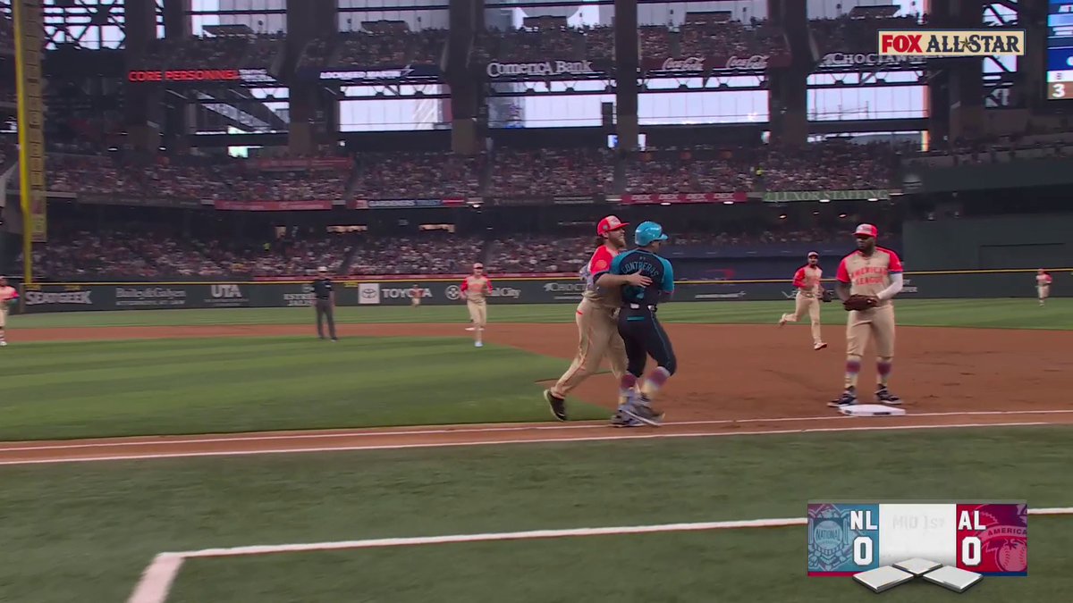 Corbin Burnes had some fun with ex-teammate William Contreras after he got him to ground out to end the first