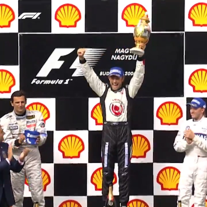 A day that felt like it might never come... 🥹 At the 113th attempt, Jenson Button became a Grand Prix winner for the first time at the Hungaroring 🇭🇺 #F1 #HungarianGP
