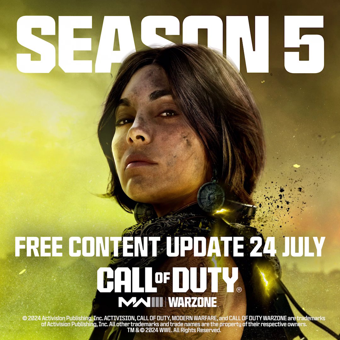 Get in the ring for Call of Duty Season 5 on July 24 💪 🥇 WWE Superstar Operators 📍Superstore WZ POI returns ✒️ Cel-Shaded Maps 🔥 Plus so much more