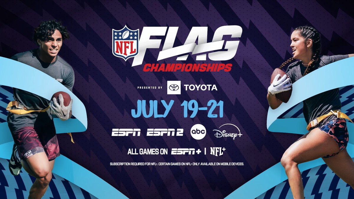 🚨PSA: The NFL FLAG Championships weekend starts TOMORROW! 📅July 18-21 📍HERE in Canton, OH! 🎟️ Download "NFL OnePass" on your phone for FREE access to all of the games. 📺 Watch on ESPN and ABC.