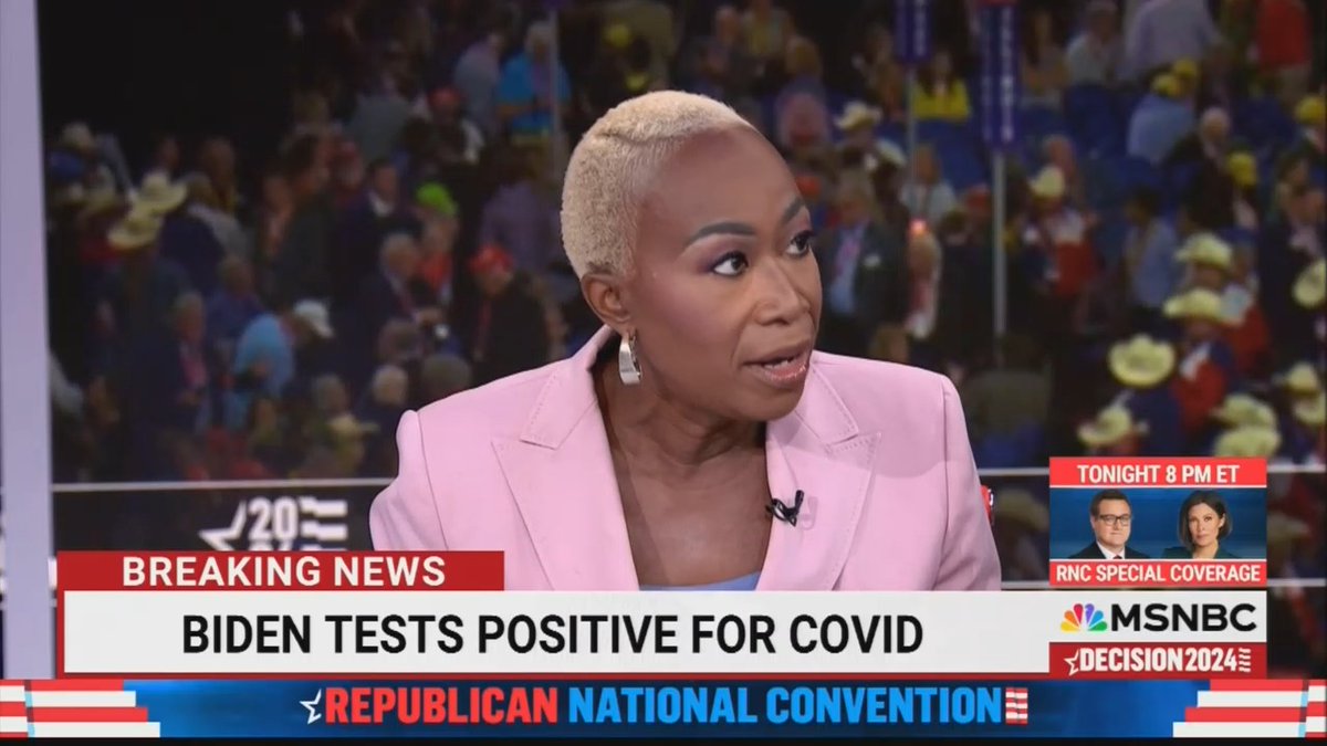 Joy Reid praises Biden's COVID diagnosis because it can be used politically. She claimed Trump killed millions of people: "[Biden can] remind people of what hell we went through because of Donald Trump. Here's a great messaging opportunity...remind people how many people died."