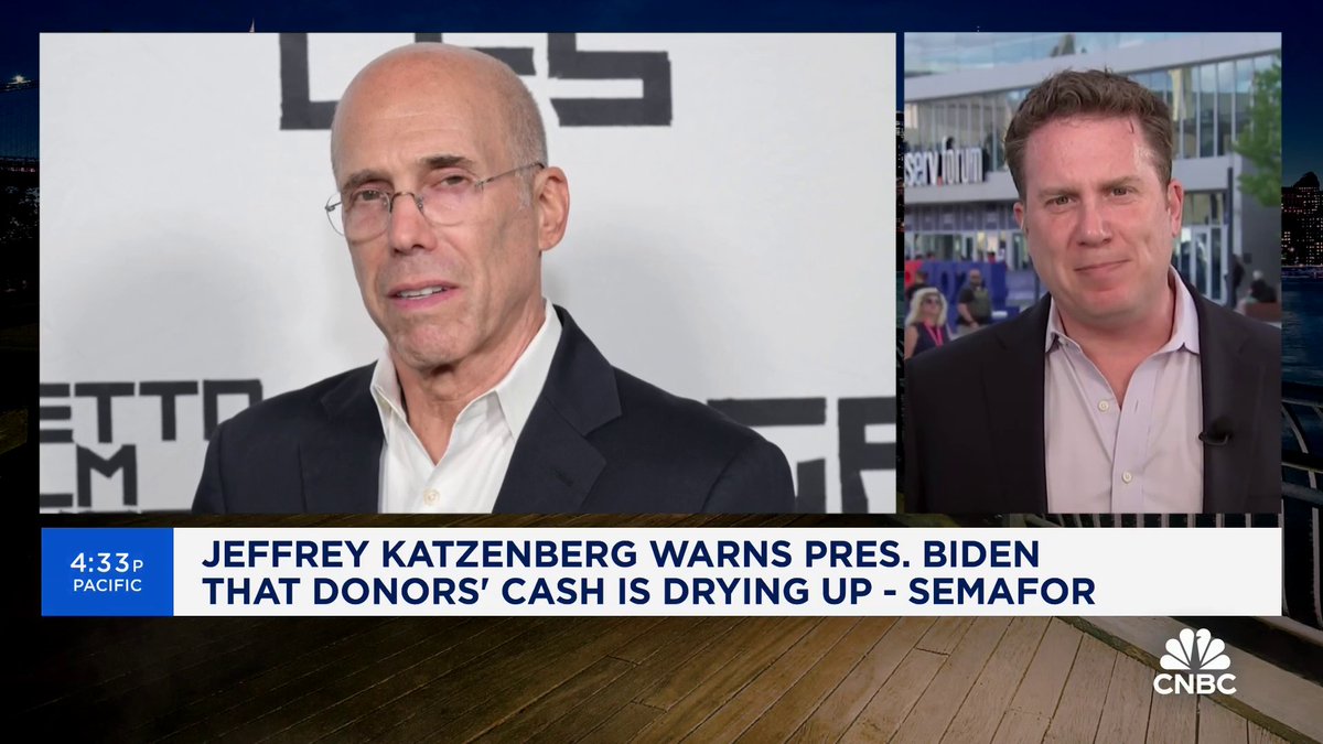 "They say money is the mother's milk of politics, and it has really dried up," says Ben Smith after Jeffrey Katzenberg reportedly warned Pres. Biden that donors' patience is wearing thin. "People have stopped writing checks."