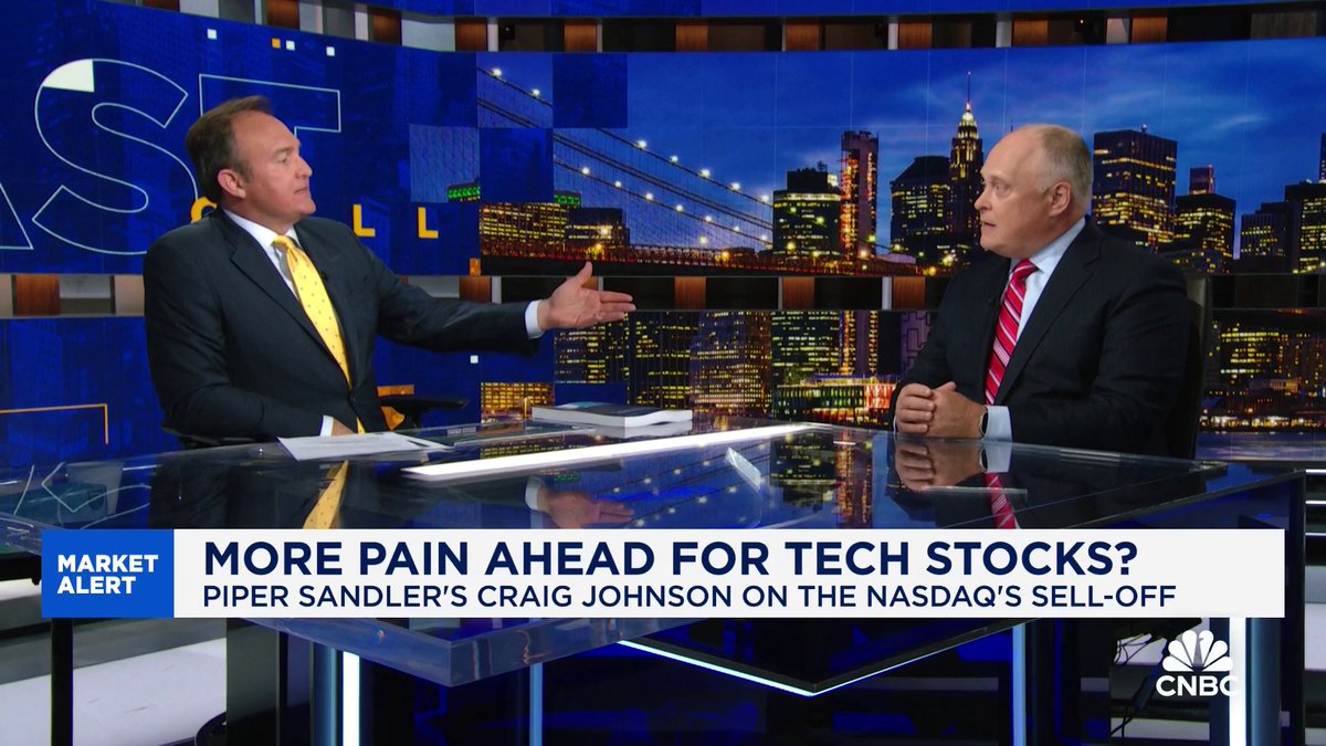 "Are the Mag 7 breaking down?" asks Brian Sullivan. "Yes," says Piper Sandler's Craig Johnson. "These charts are rolling over, and they need to correct further." $AAPL $MSFT $NVDA