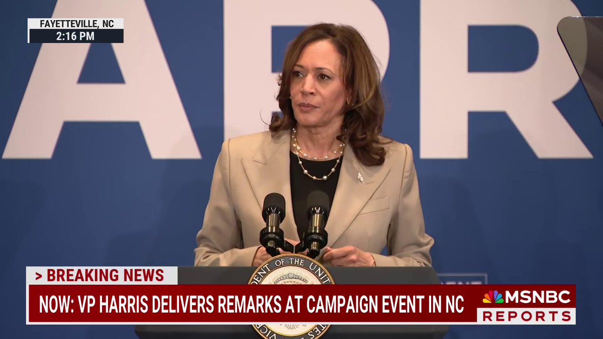 "You cannot claim you stand for unity if you are pushing an agenda that deprives whole groups of Americans of basic freedoms, opportunities, and dignity." VP Harris responds to Republicans' call for unity at NC campaign event.