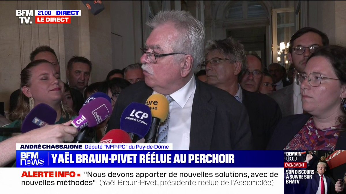 "Un vote qui a été volé par une alliance contre nature": après sa défaite à la présidence de l'Assemblée, André Chassaigne dénonce la "combinaison" entre les macronistes et La Droite républicaine