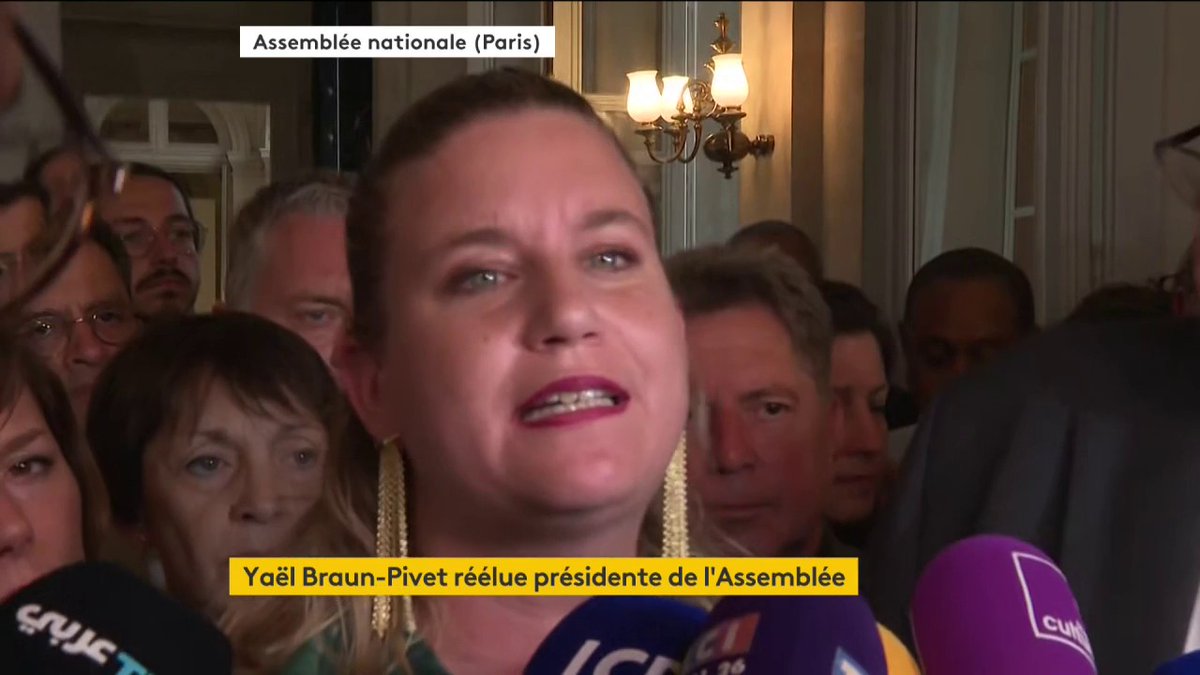 🔴 DIRECT - Pour Mathilde Panot, députée LFI-NFP, "la victoire de Yaël Braun-Pivet à la présidence de l'Assemblée, est un signal terrible pour la démocratie dans notre pays." La présidente sortante a été réélue avec 13 voix d'avance sur le candidat du NFP André Chassaigne. #franceinfo #canal27