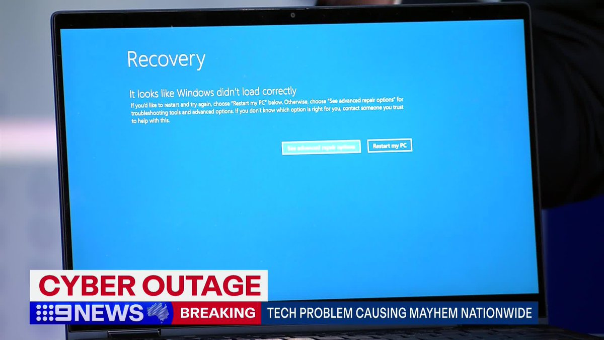 #BREAKING: A major technology outage has created havoc right around the world. It's understood computer systems linked to Microsoft have been affected - impacting telecommunications services, airports, banks and hospitals. Mark Santomartino #9News