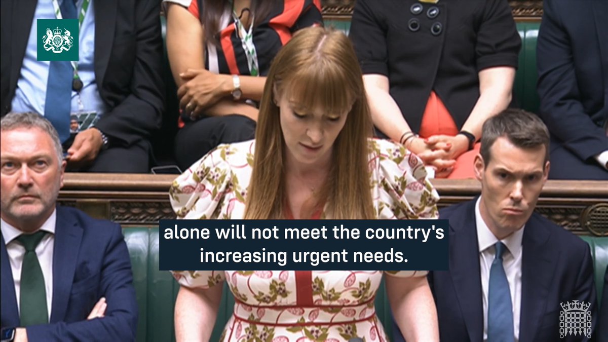 🎥 WATCH: Deputy PM Angela Rayner speaking in the House of Commons today. From new towns to changes to the planning system, getting Britain building again is the number one priority.