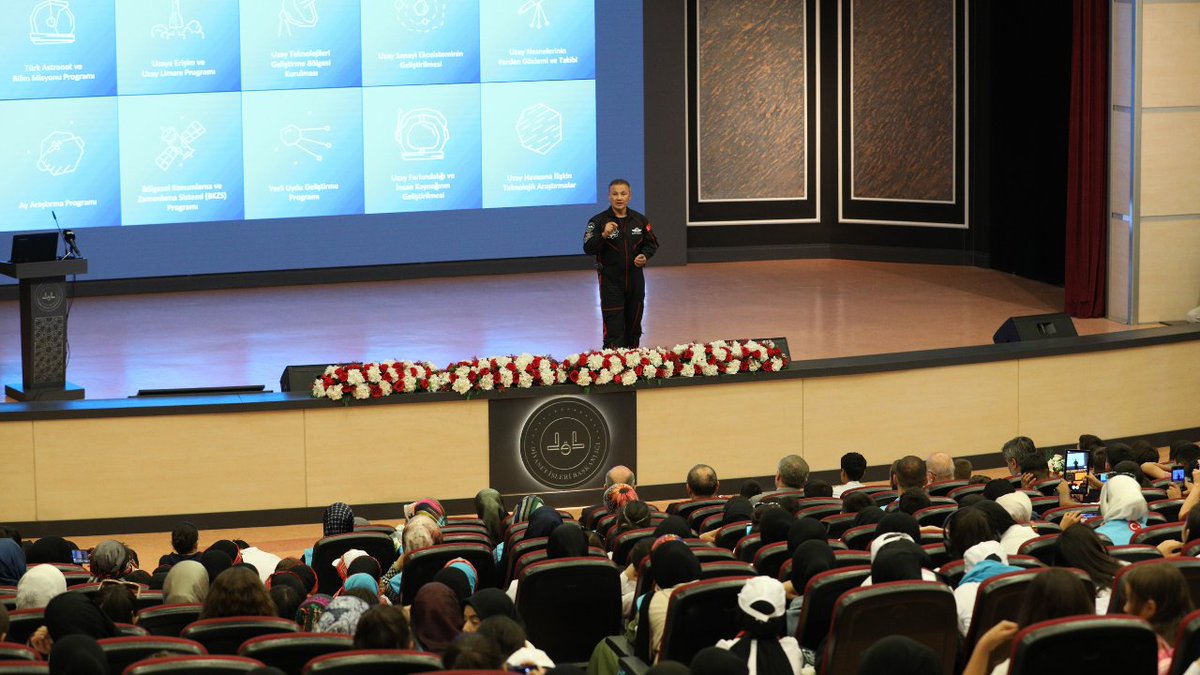 “Gençlerimize, çocuklarımıza ne kadar iyi rehberlik yapabilirsek millet olarak geleceğimiz o kadar güzel olacaktır.” Türkiye'nin ilk astronotu Alper Gezeravcı bugün Diyanet İşleri Başkanlığımızda #YazımdaKardeşlikVar kampımıza katılan öğrencilerimizle bir araya geldi. Türkiye Milli Uzay Programı, insanlı ilk uzay misyonu ve tecrübelerini gençlerimizle paylaşan Astronotumuz Alper Gezeravcı’ya teşekkür ediyorum.