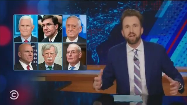 Klepper plays montage of Trump officials warning America about Trump: “Should never be president. Unfit for office. The gravest threat to democracy that we've ever seen. Failed at being the president when we needed him to be. Anti-leadership. Wannabe dictator. Shouldn't be anywhere near the Oval Office. The understanding of a fifth grader. An effing moron...”