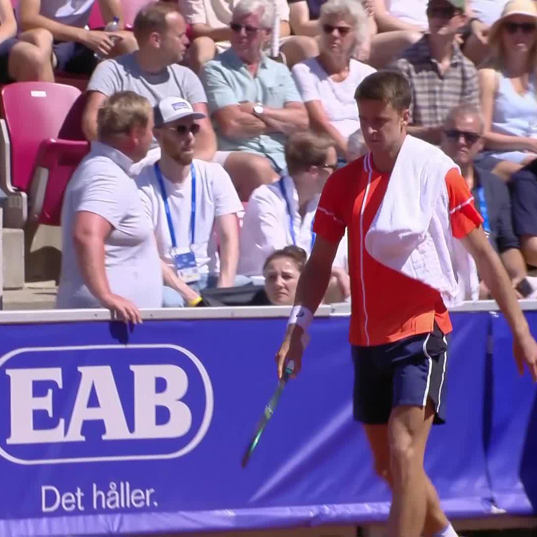 Wow a huge shock on the cards in Bastad as the world ranked 130 Serbian Duje Ajdukovic takes the first set against Nadal. Ajdukovic is not intimidated by Nadal and was in control of the set. I still expect the King of Clay to fight back and win though.
