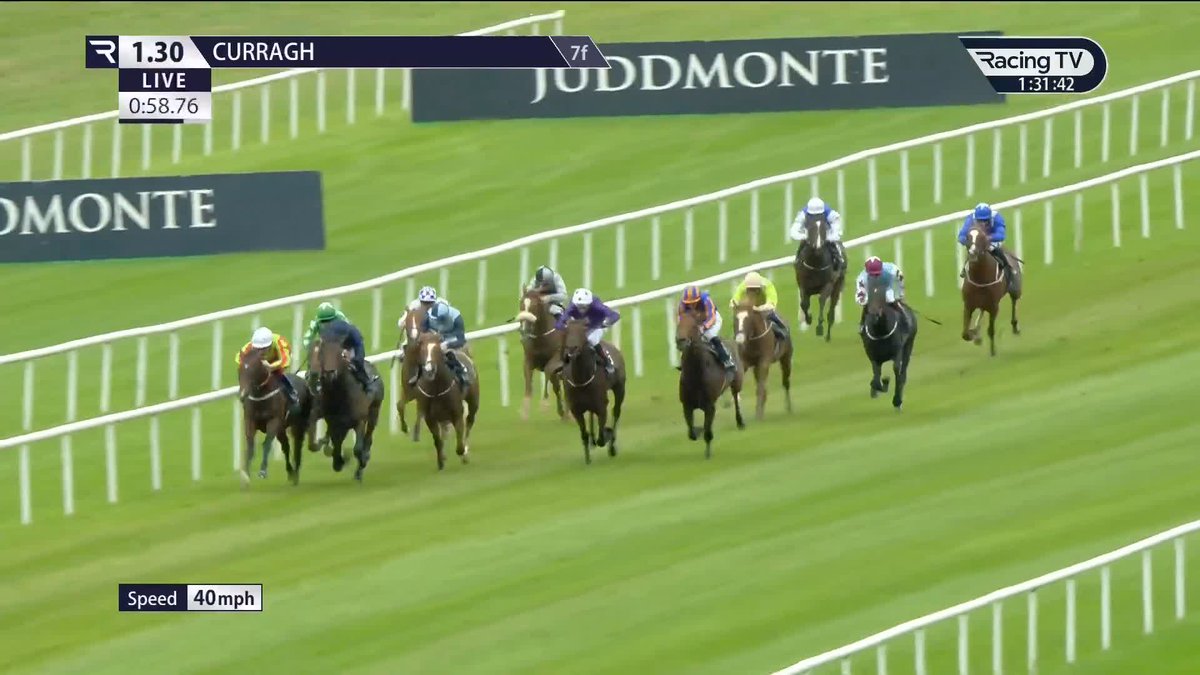Taking debut 🔵🟠 Sea The Stars colt 𝐓𝐡𝐞 𝐋𝐢𝐨𝐧 𝐈𝐧 𝐖𝐢𝐧𝐭𝐞𝐫 storms home under Wayne Lordan to make a winning debut and get Irish Oaks day off to the perfect start for team Ballydoyle Racing. The Curragh Racecourse | Juddmonte