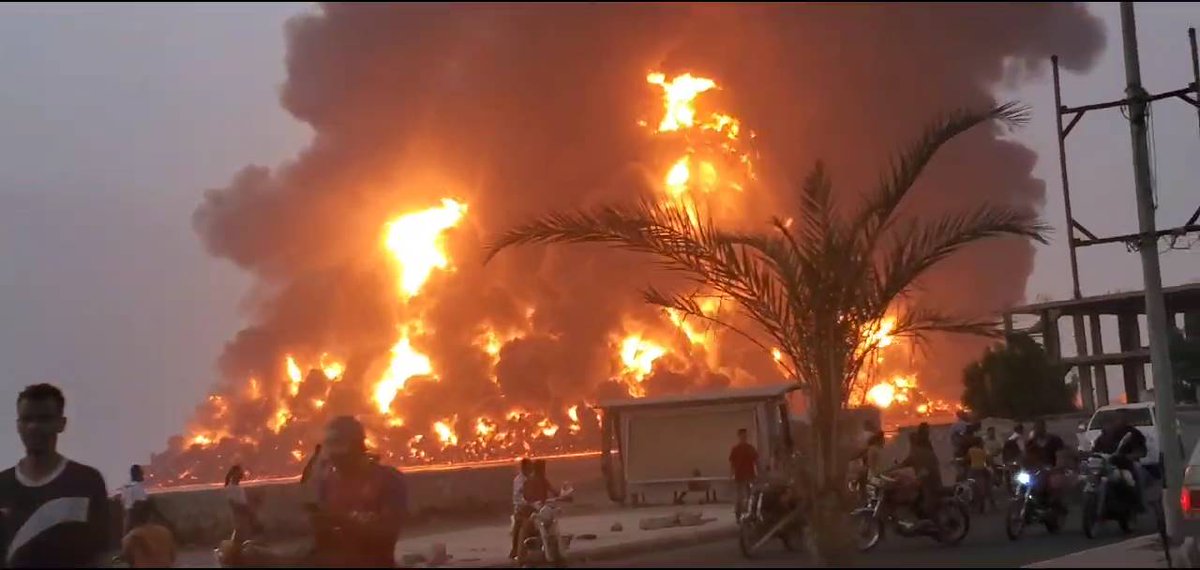 عدوان إسرائيلي على اليمن باستهداف منشآت مدنية "خزانات النفط ومحطة الكهرباء في الحديدة" - 20 يوليو 2024م
