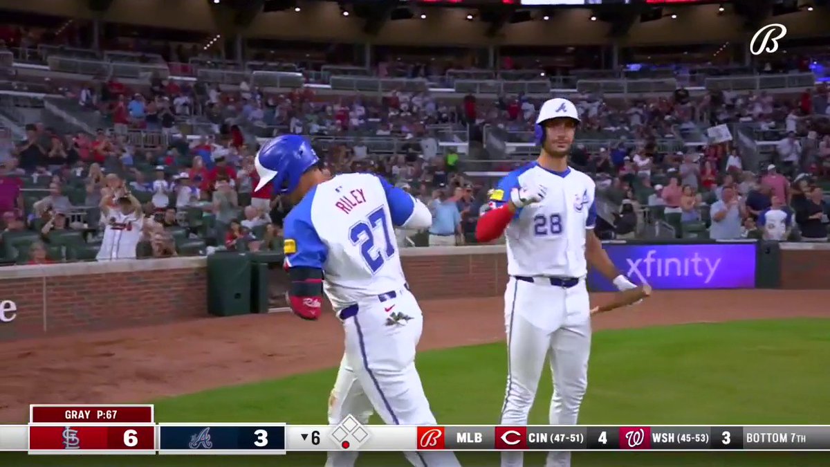 RILEY ROCKET 🚀 There's no denying this Austin Riley homer.