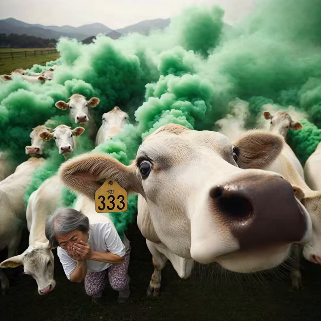 Happy Full Mooooooon 🐮 “Business Idea” So many cows, so much gas.. aunties fill up biodegradable floating batteries with cow gas, powering anything from thinking hats to tour buses to racing cars 🏎️ A single cow belches and f a r t s around 220 pounds of methane gas per year. Cattle are the top agricultural contributor to greenhouse gases worldwide. ⛽️